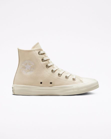 Women's Converse Chuck Taylor All Star Embroidered Floral High Top Shoes Beige White | AU 198E6O